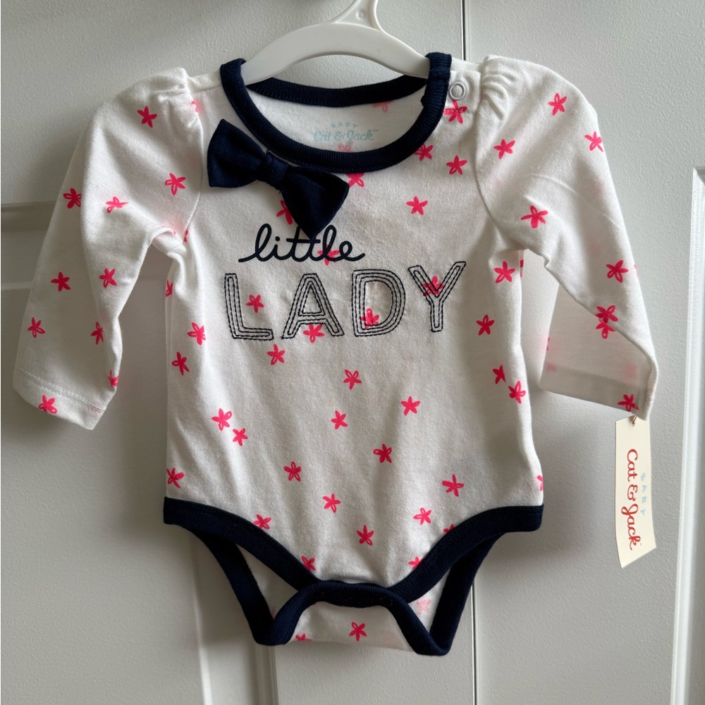 Cat & Jack White and Pink Star Bodysuit
